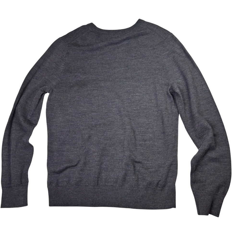 Vintage Merona Mens V Neck Sweater Medium Gray 100% Merino Wool Classic Preppy - Picture 3 of 7